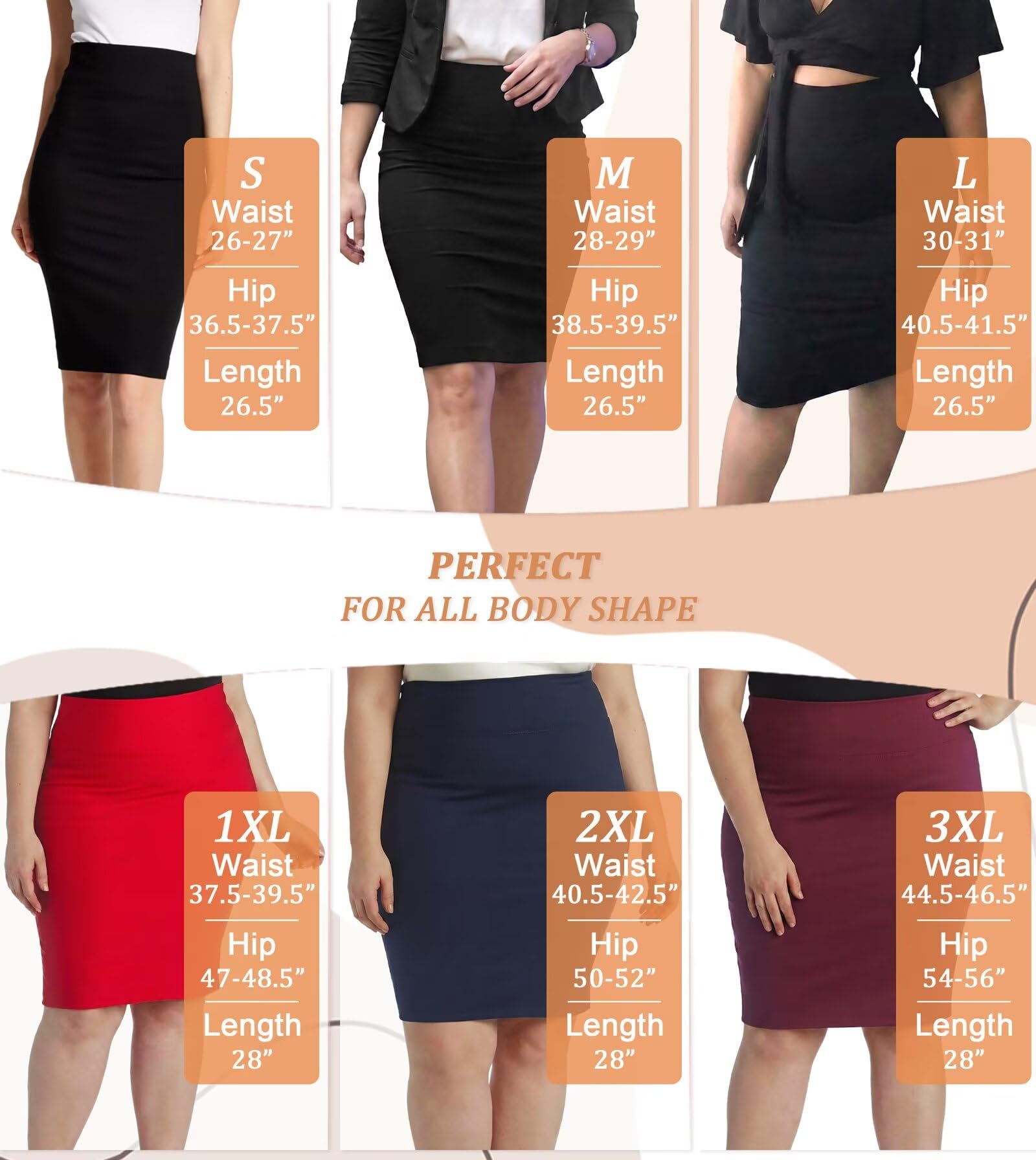 Hybrid & Company Women’s Techno/Scuba Stretch Pencil Skirt – Sleek Tailored Office Essential, Made in USA - Image 5