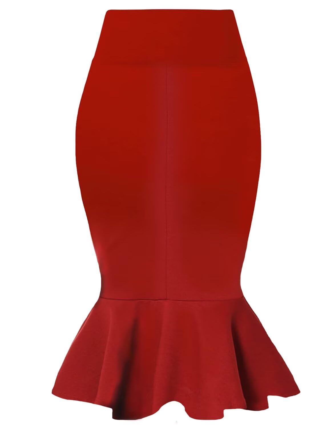 HyBrid & Company Womens Premium Nylon Ponte Stretch Office Fishtail Pencil Skirt High Waist Made in The USA Below Knee - Image 6