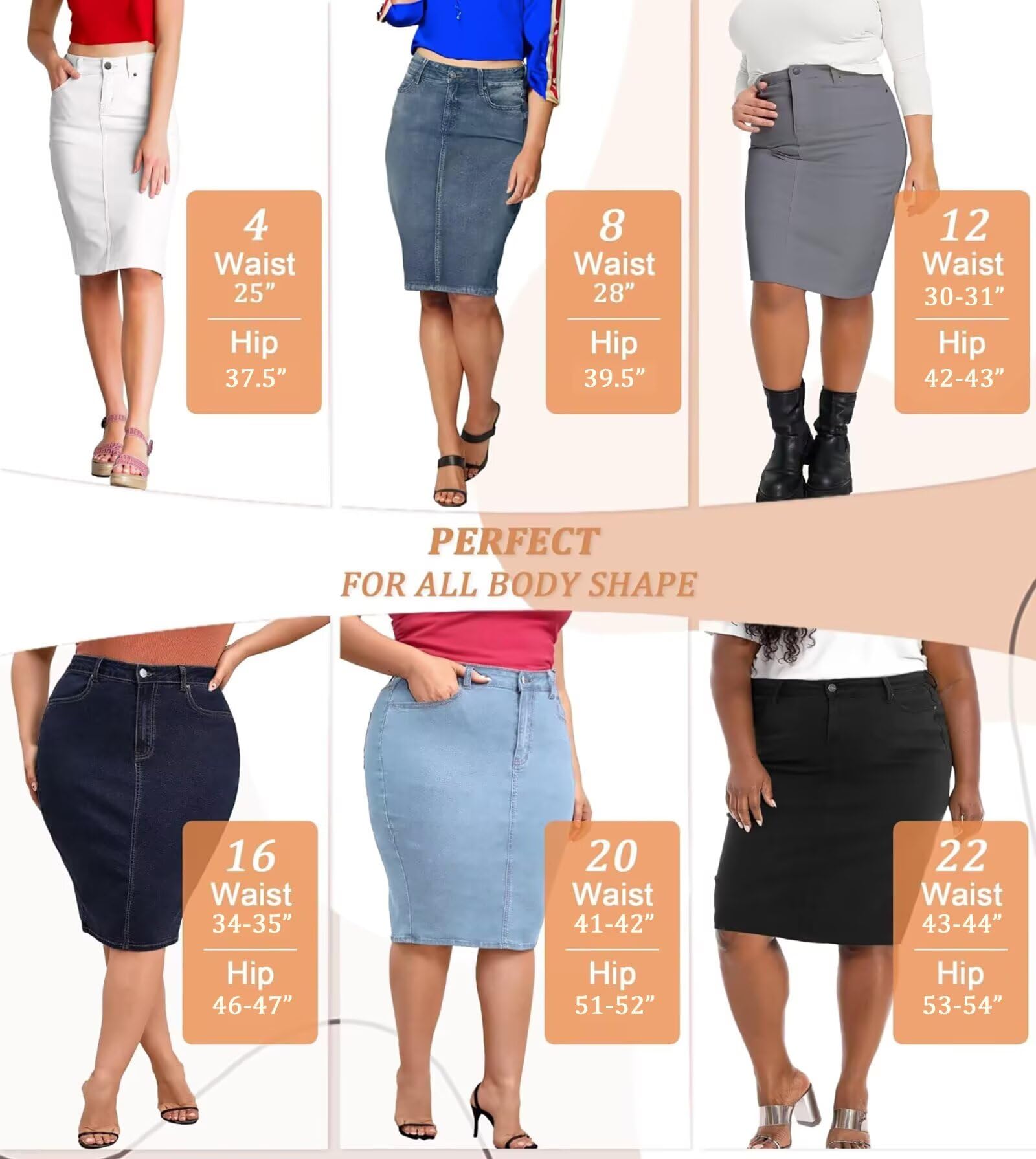 Lexi Womens Super Comfy Hyper Stretch Denim Skirt - Image 5